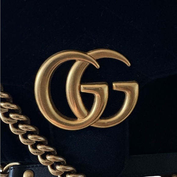 COPY - Gucci marmot black velvet chain two way bag size medium - Picture 8 of 15